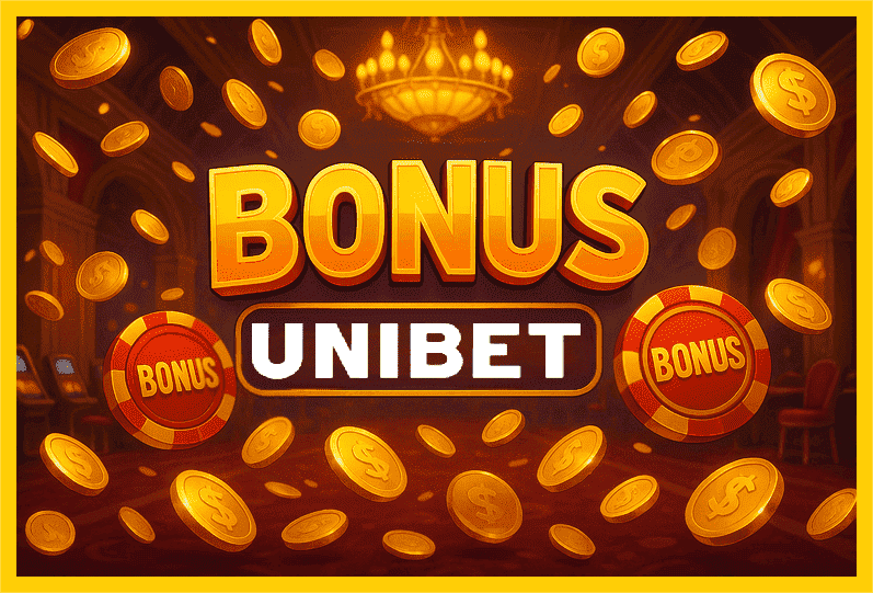 Imagem promovendo bônus UNIBET com recompensas imperdíveis.
